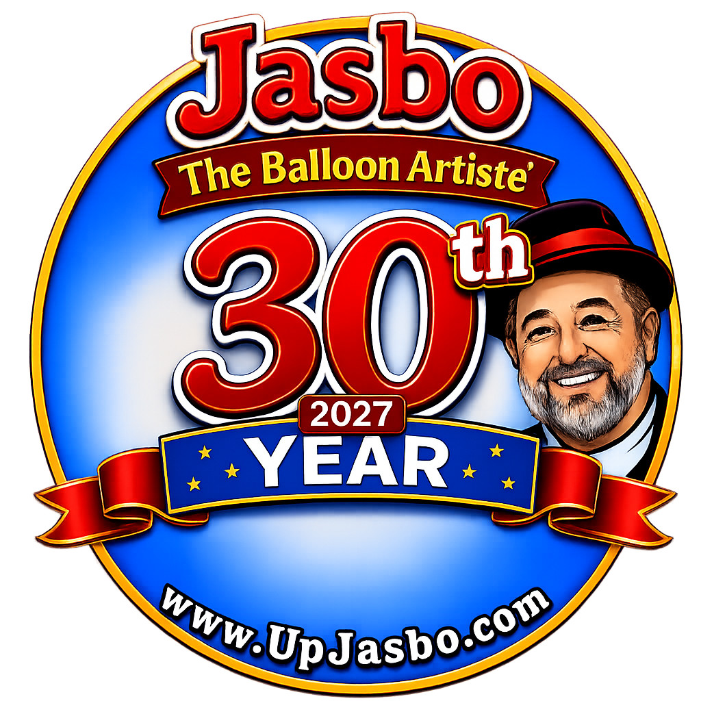 Jasbo the Balloon Artiste 30th anniversary badge, 1997–2027