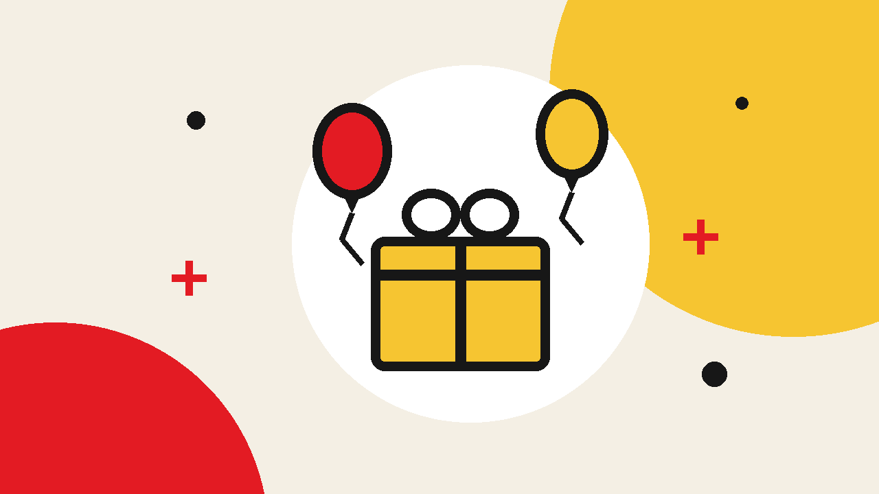 Gift and balloons — parties and private events